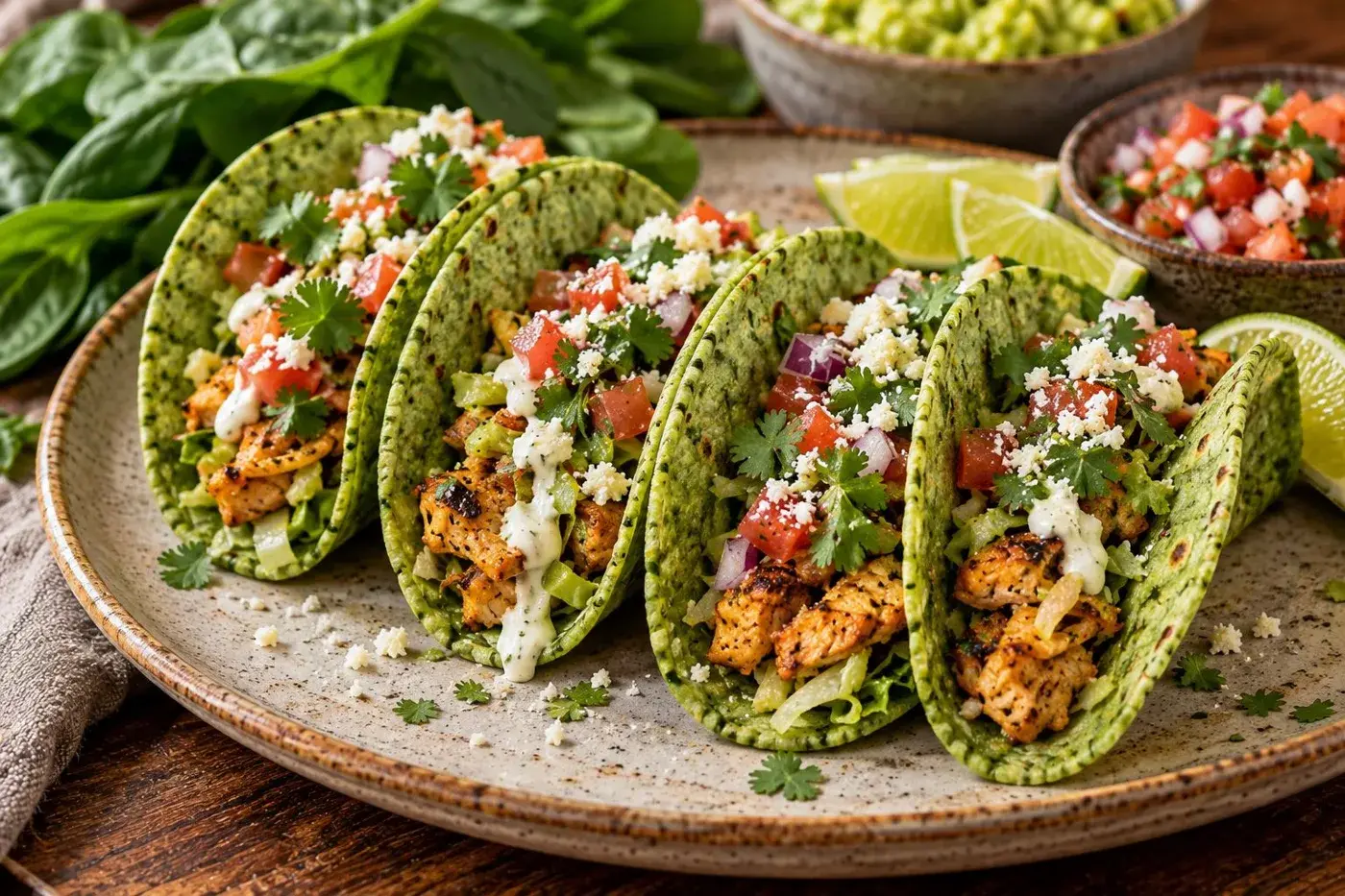 Spinach Taco Shells
